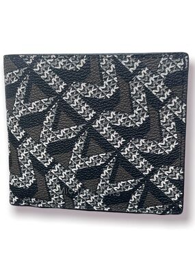 Michael Kors Black and Gray Signature Print Bifold Wallet